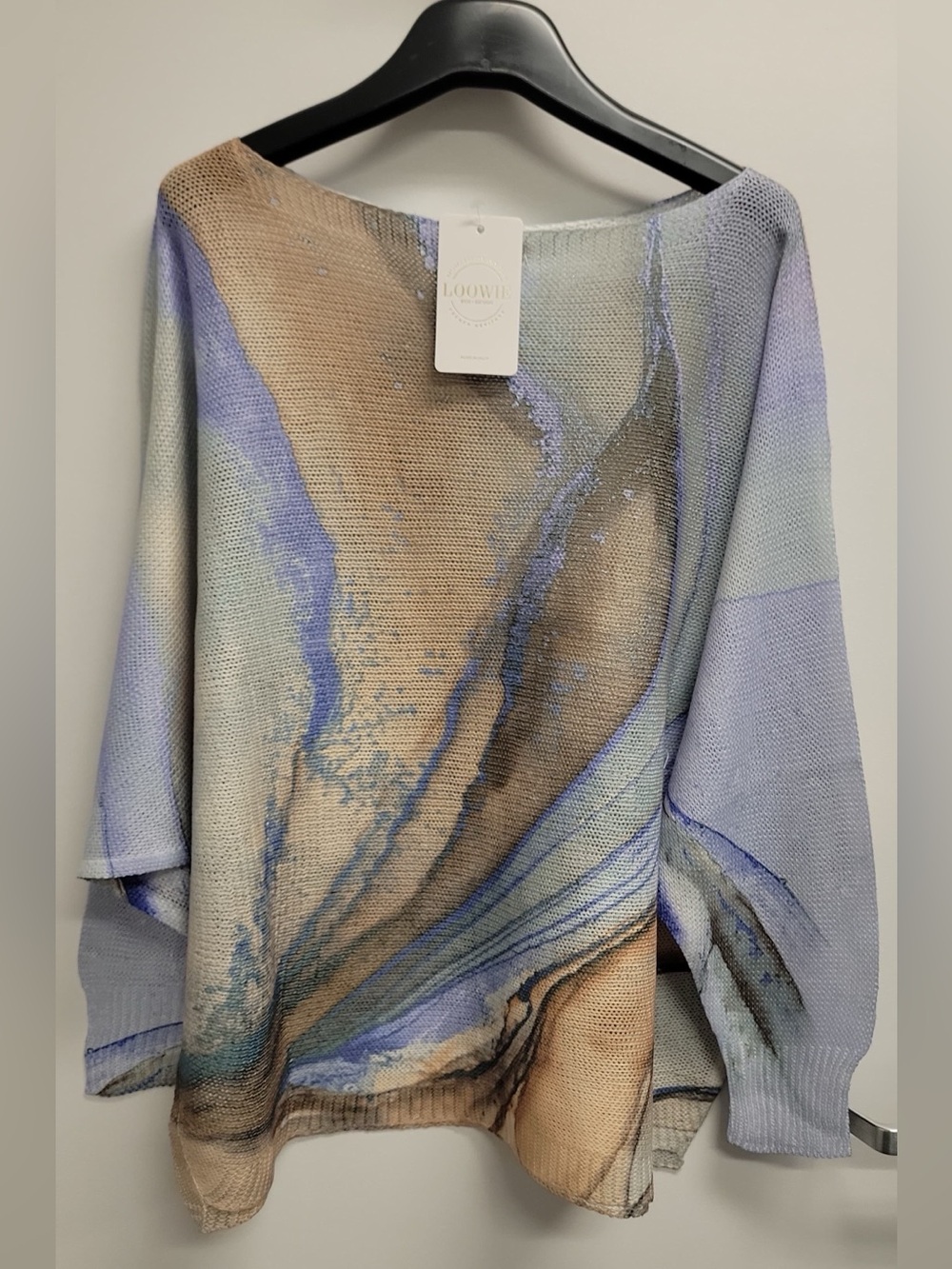 Loowie Lavender Tie-dye Printed Knit Sweater